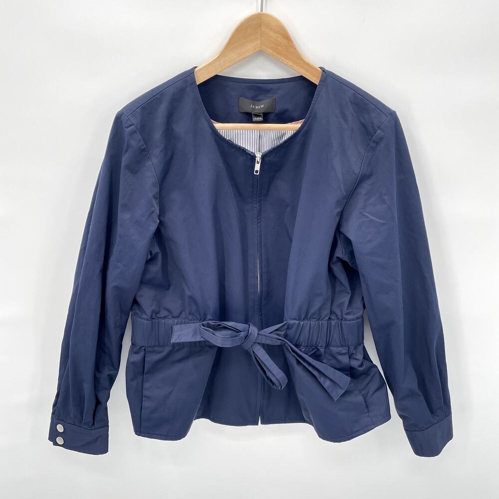 J. Crew Navy Tie Waist Jacket // L